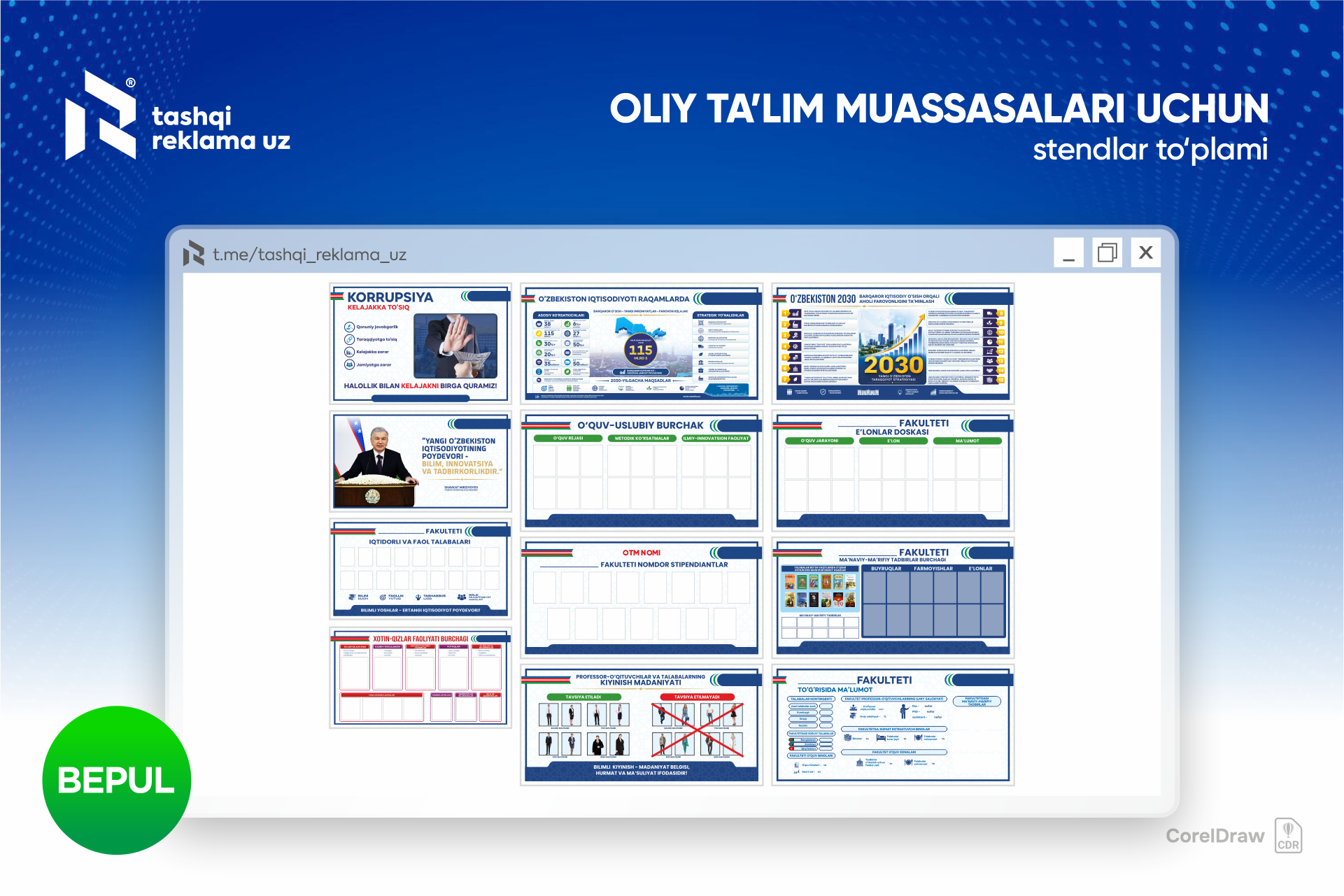 OTM uchun stendlar to'plami